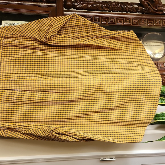 Arrow, Men's gold plaid shirt, long sleeves, like new, Sz L/G - Picture 7 of 8